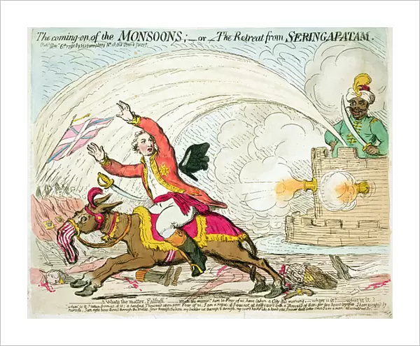 The coming-on of the Monsoons, published by Hannah Humphrey, 1791 (coloured engraving)