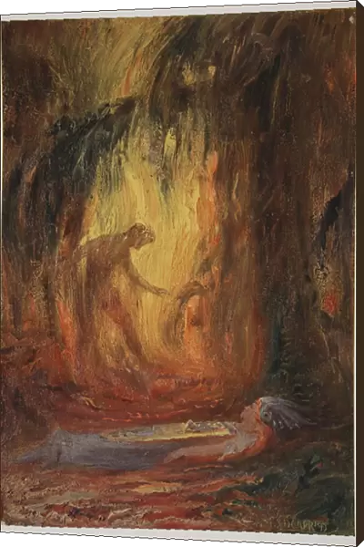 Awakening of Brunnhilde, 1906 (colour litho)