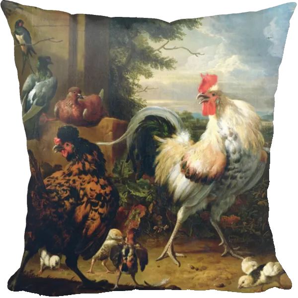 Farmyard fowl (oil on canvas)