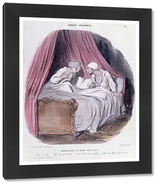 Cartoon about Marriage, mid nineteenth century (colour litho)