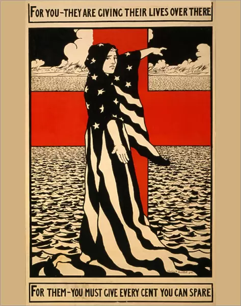 Fundraising Poster for the Red Cross, pub. 1918 (colour litho)
