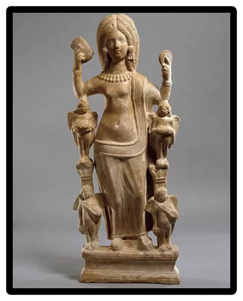 Terracotta statuette of Venus, or a young woman dressed at Venus, at her toilet, c