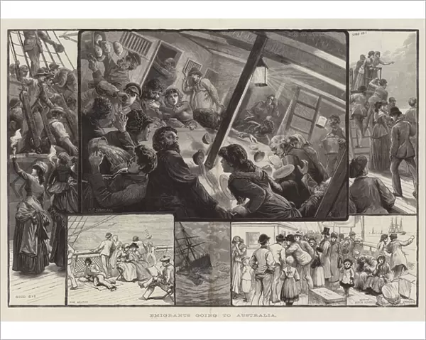 Emigrants going to Australia (engraving)