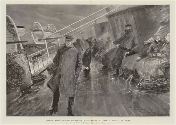 Looking Ahead, General Sir Redvers Buller facing the Gale in the Bay of Biscay (litho)