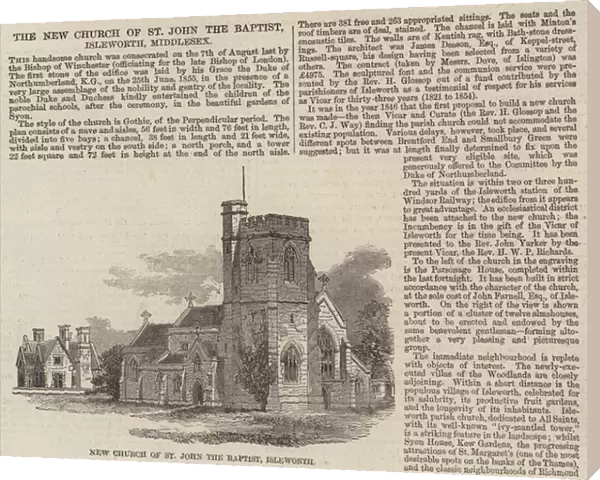 The New Church of St John the Baptist, Isleworth, Middlesex (engraving)