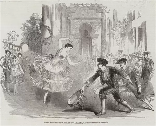 Scene from the New Ballet of 'Acalista, 'at Her Majestys Theatre (engraving)