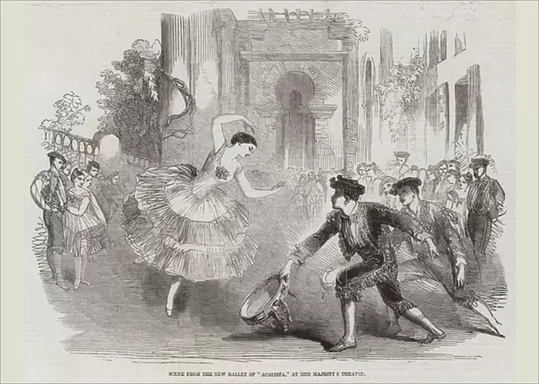 Scene from the New Ballet of 'Acalista, 'at Her Majestys Theatre (engraving)
