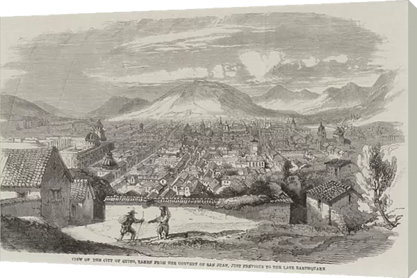 View of the City of Quito, taken from the Convent of San Juan, just previous to the late Earthquake (engraving)