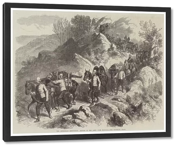 The Abyssinian Expedition, return of the Army from Magdala, the Mountain Train (engraving)