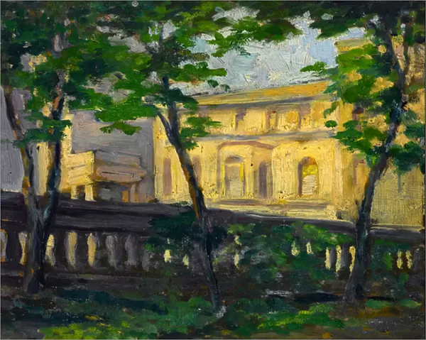 View from Carlton House Terrace (oil on panel)