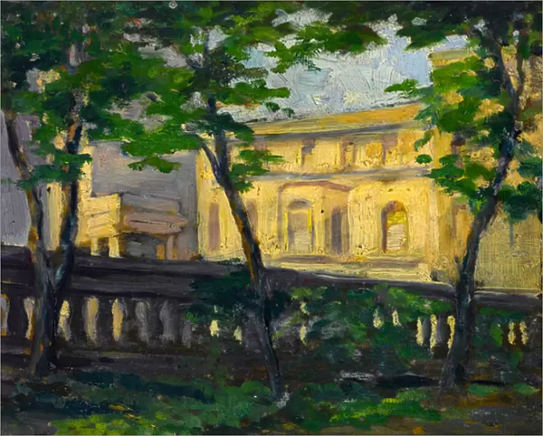 View from Carlton House Terrace (oil on panel)