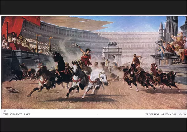 The chariot race, from The Gresham Publishing Company Ltd, 1920 (colour litho)