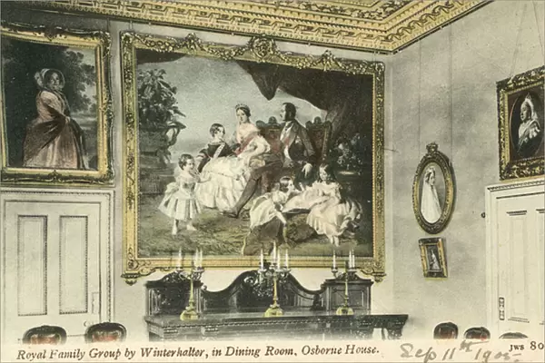Royal Family Group by Winterhalter, in Dining Room, Osborne House, Isle Of Wight (colour photo)