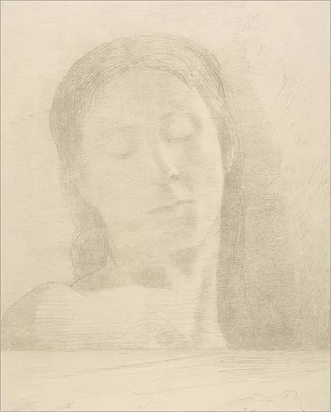 Closed Eyes, 1890 (colour litho))