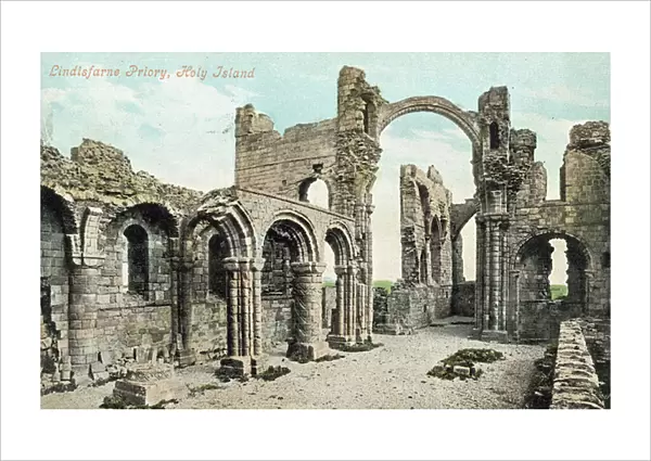 Lindisfarne Priory, Holy Island, Northumberland (colour photo)