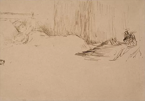 Girl Reading in Bed, c. 1882 (pen & brown ink, with traces of graphite