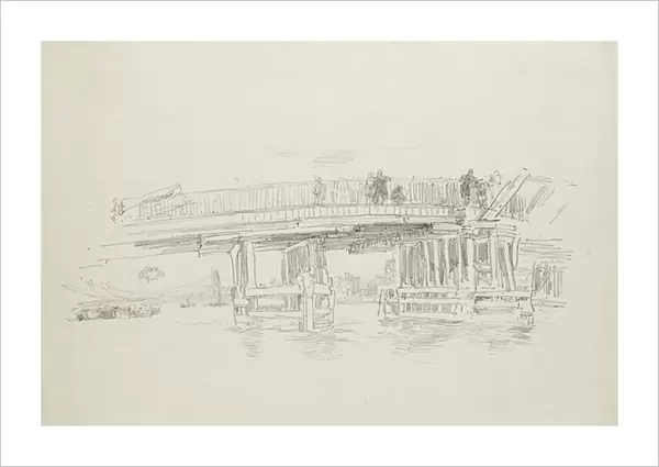 Old Battersea Bridge, 1879, published 1887 (lithograph, in black ink, with scraping