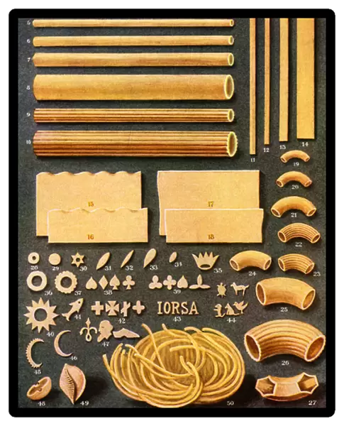 Fifty Varieties of Pasta, 1911 (screen print)