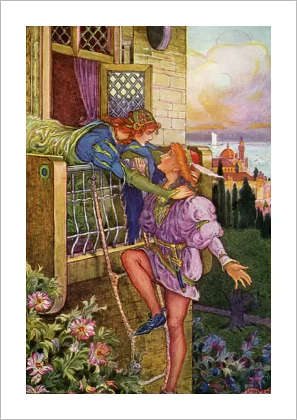 Romeo Visiting Juliet, 1936 (screen print)