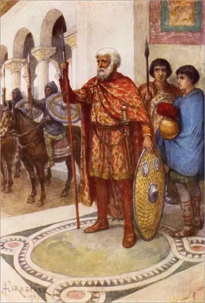 Stilicho, a Vandal, the Roman Magister Utriusque Militiae (colour litho)