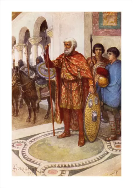 Stilicho, a Vandal, the Roman Magister Utriusque Militiae (colour litho)