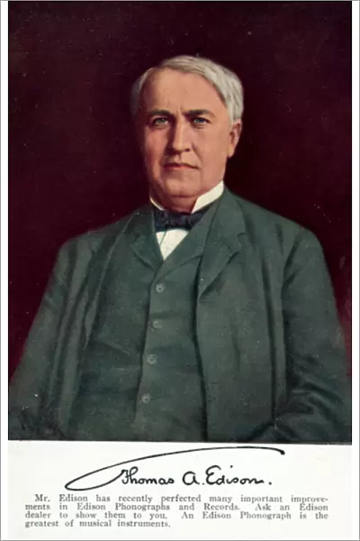 Thomas Edison (colour litho)