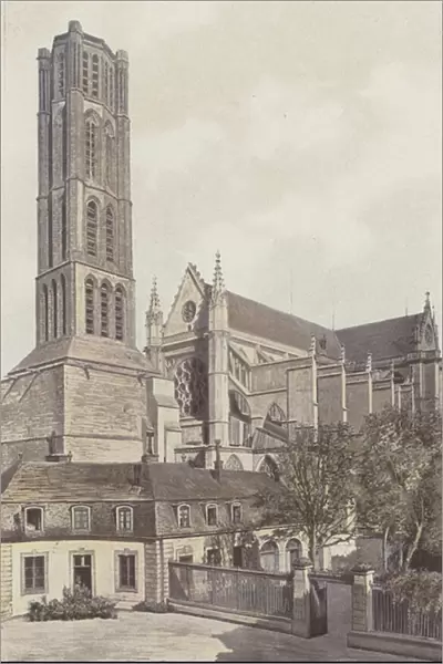 Limoges, Cathedrale St-Etienne, Clocher et Facades O (Vue prise de la cour interieure de l Eveche) (colour photo)