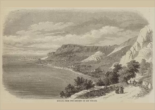Monaco, from the Heights of Bon Voyage (engraving)