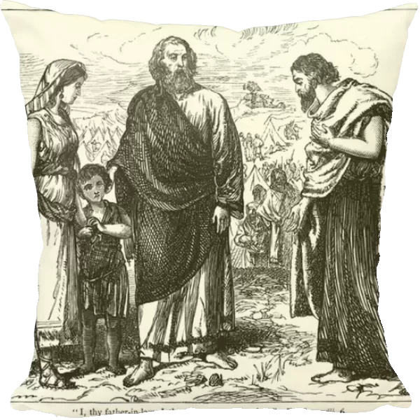 'I, thy father-in-law, Jethro, am come unto thee', Exodus, xviii, 6 (engraving)