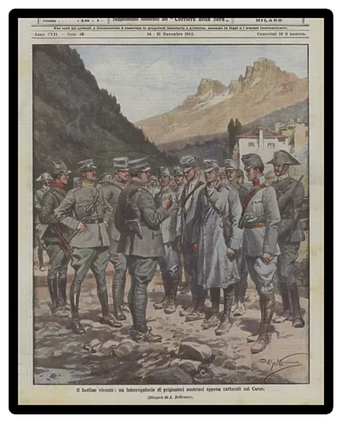 The Living Loot, an interrogation of Austrian prisoners just captured in the Karst (colour litho)