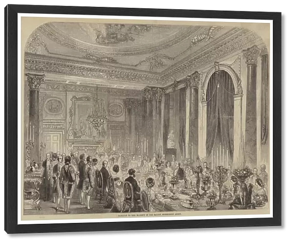 Banquet to Her Majesty in the Saloon, Stoneleigh Abbey (engraving)