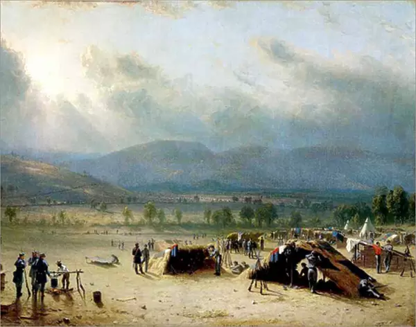 The 7th US Regiment near Frederick, Maryland, 1863 (oil & pencil on canvas)