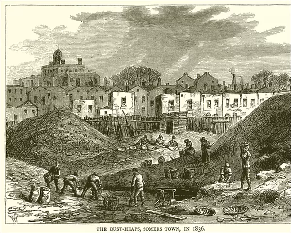 The Dust-Heaps, Somers Town, in 1836 (engraving)