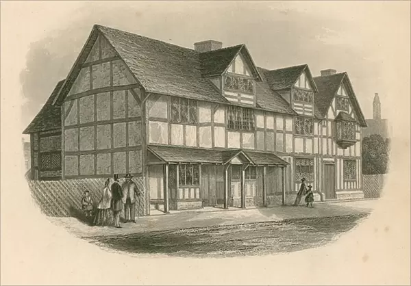 Shakespeares House as restored in 1864 (engraving)