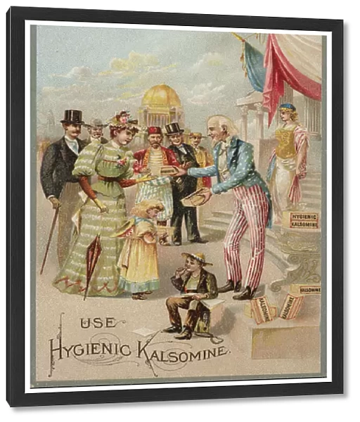 Uncle Sam distributing Kalsomine (chromolitho)