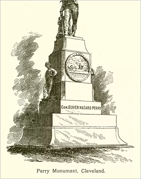 Perry Monument, Cleveland, Lake Erie (engraving)