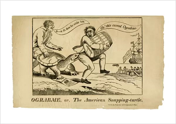 Ograbme, or The American-Snapping Turtle, 1808 (litho)