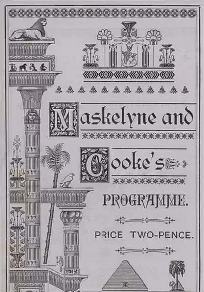 Cover of the programme for The Egyptian Hall (engraving)