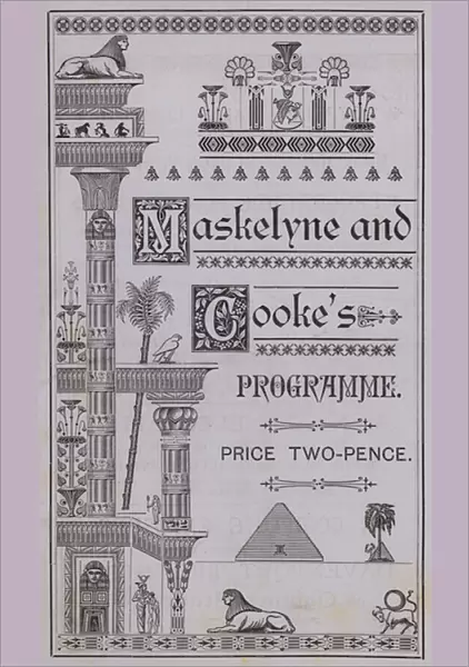 Cover of the programme for The Egyptian Hall (engraving)
