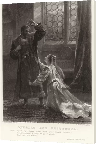 Othello and Desdemona, Othello, Act IV, Sc 2 (engraving)