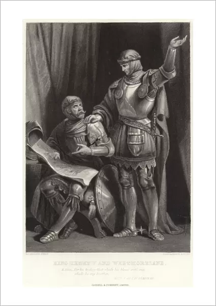 King Henry V and Westmoreland, Hen V, Act IV, Scene III (engraving)