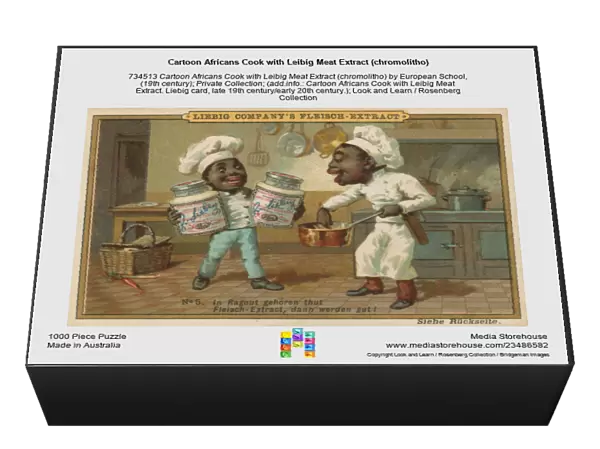 Cartoon Africans Cook with Leibig Meat Extract (chromolitho)