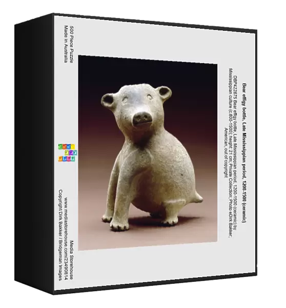 Bear effigy bottle, Late Mississippian period, 1200-1500 (ceramic)