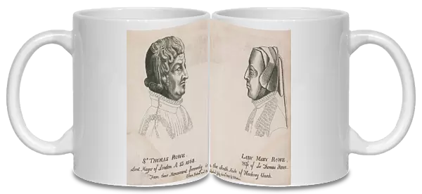Sir Thomas Rowe, Lord Mayor of London 1568, and Lady Mary Rowe (engraving)