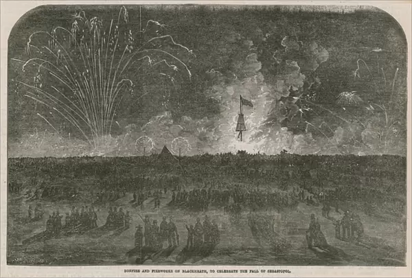 Bonfire and fireworks on Blackheath (engraving)