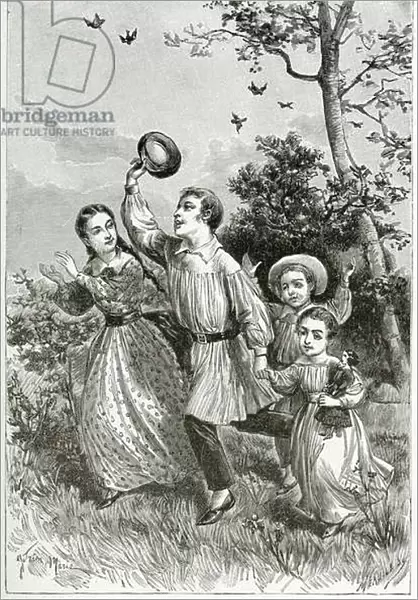 The Family, 19th Century (b  /  w engraving)