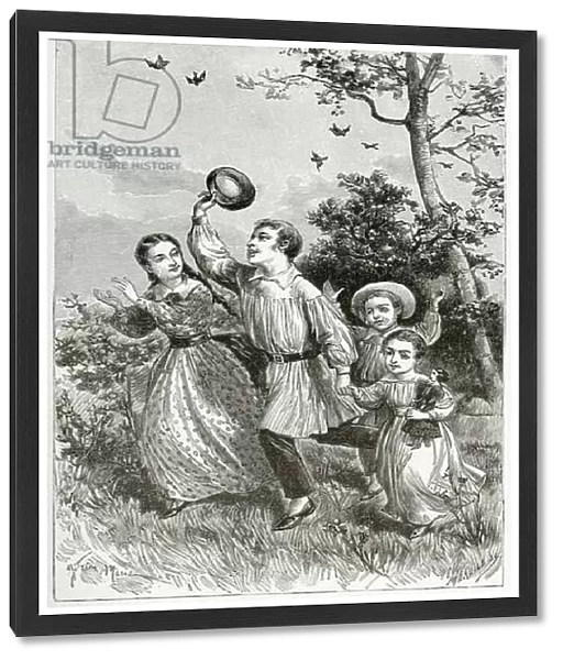 The Family, 19th Century (b  /  w engraving)