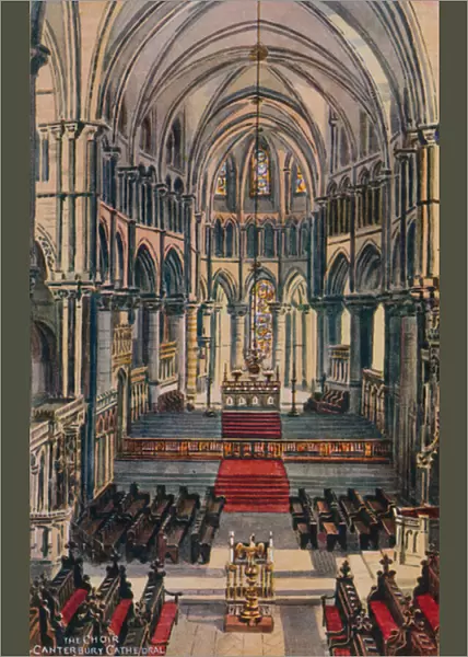 The Choir Canterbury Cathedral (colour litho)