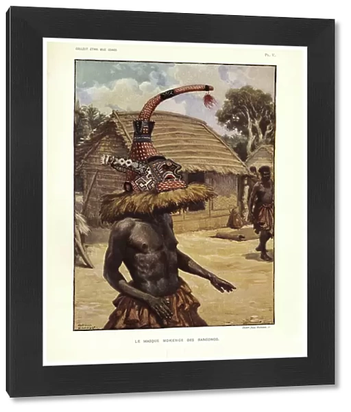 Le Masque mokenge des Bangongo, illustration from Notes ethnographiques sur les