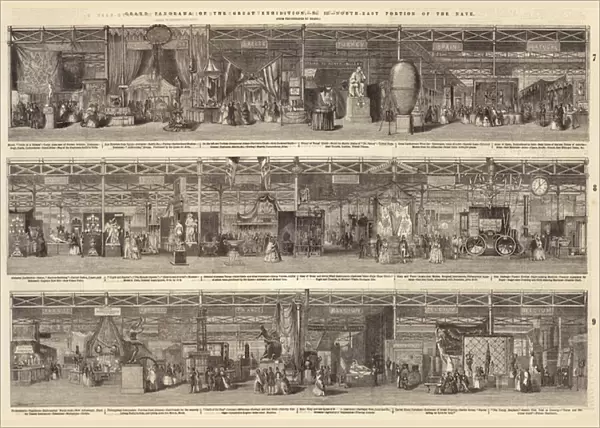 Grand Panorama of the Great Exhibition, North-East Portion of the Nave (engraving)